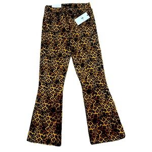 👖🐆 7 FOR ALL MANKIND Leopard Kick Flare Jeans | NWT‎ High Rise Stretch | Sz 25